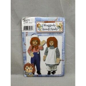 Simplicity 3601 Sewing Pattern Raggedy Ann Andy Costumes Toddler Size 1/2 to 2